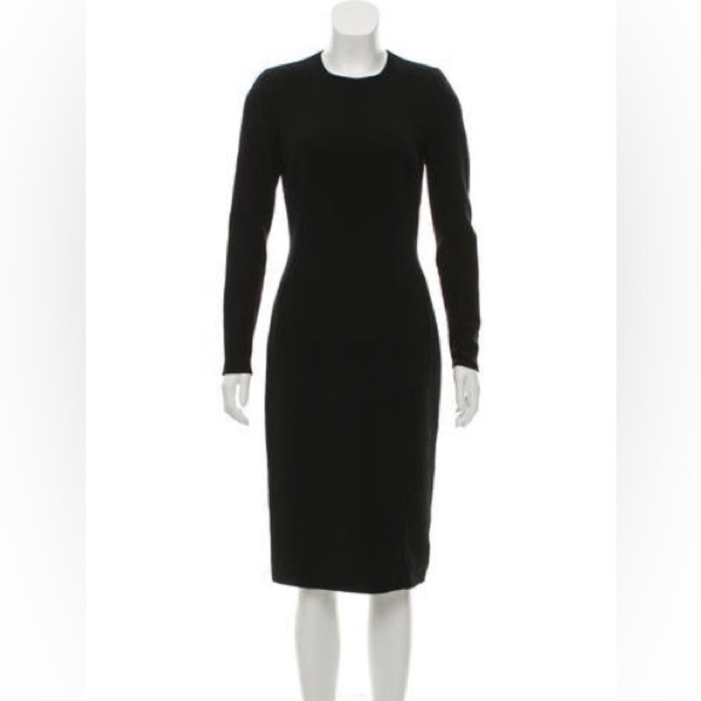 MICHAEL KORS Collection Crepe Wool Pencil Column Midi Dress Size 6 $1850 Retail